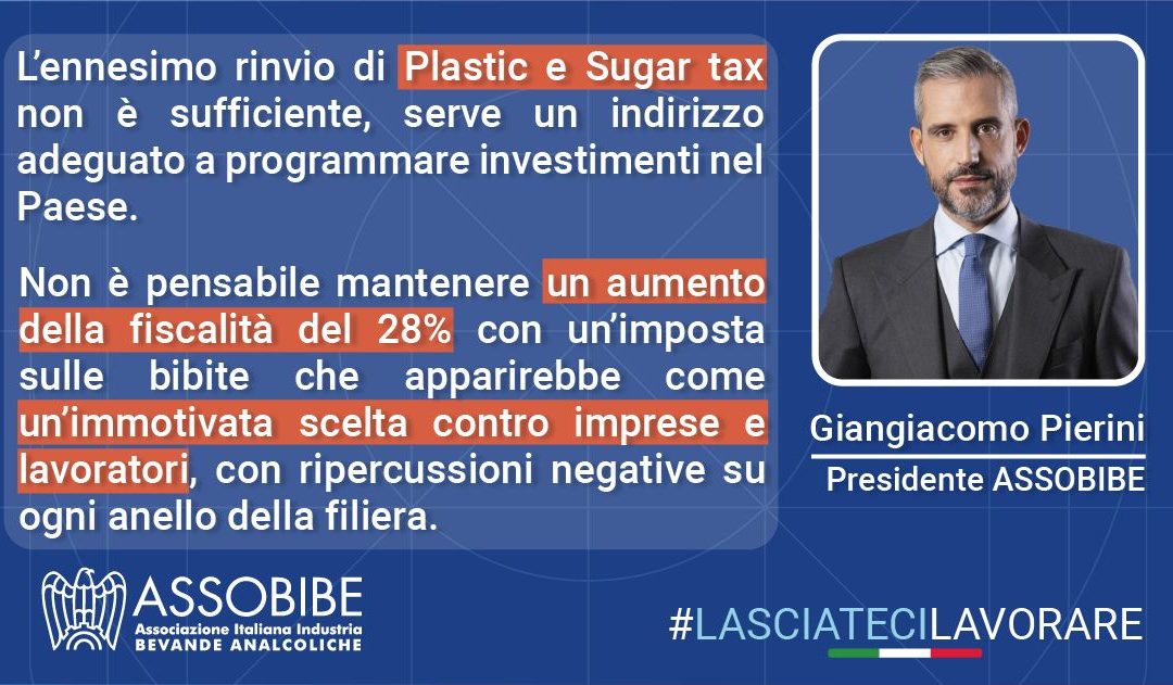 ASSOBIBE in Conferenza delle Regioni. Bene il taglio delle tasse, ma resta la spada di Damocle di Sugar e Plastic tax all’orizzonte