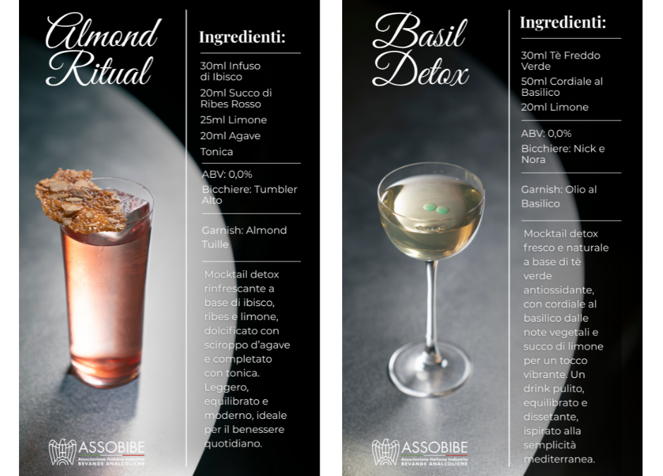 Dry January: Bruno Vanzan crea due mocktail per ASSOBIBE